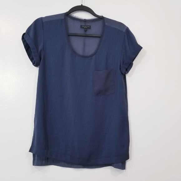Rag & Bone Navy Blue Blouse - Picture 1 of 12
